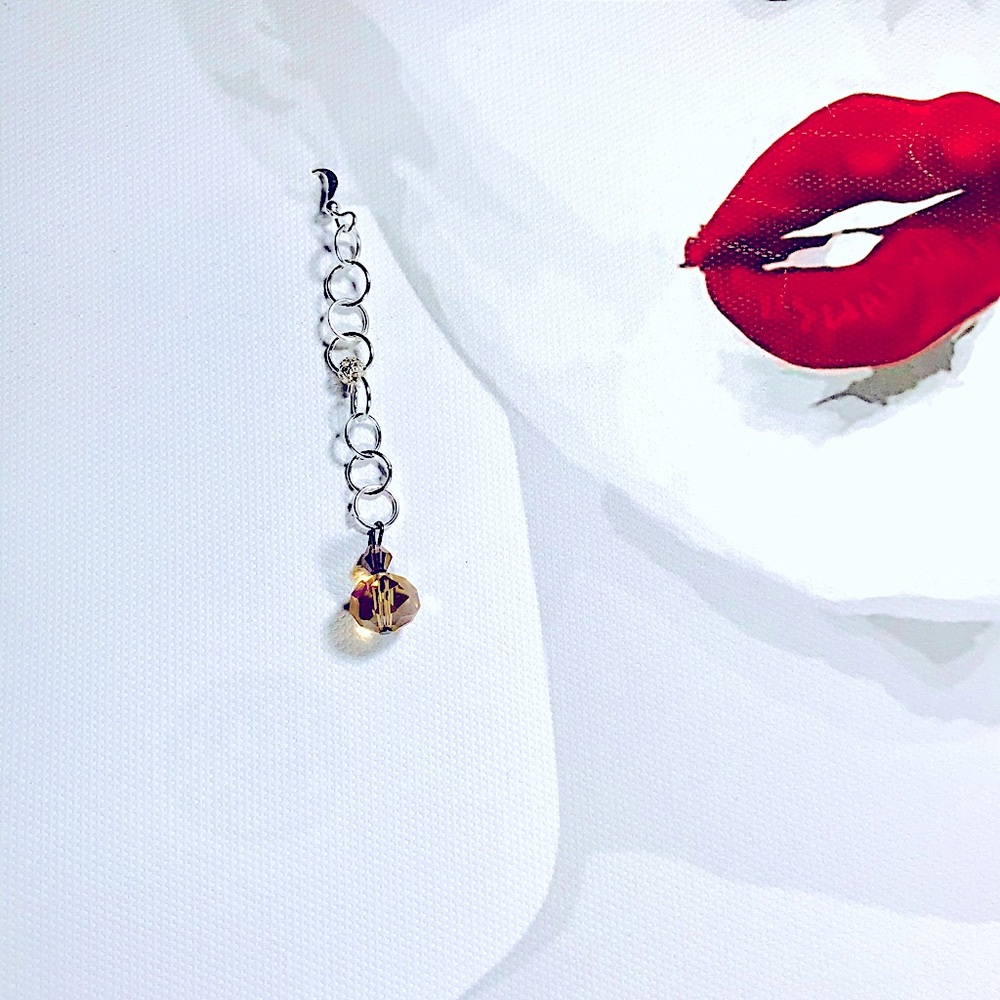 Sterling Crystal Ball Hand Crafted Earrings